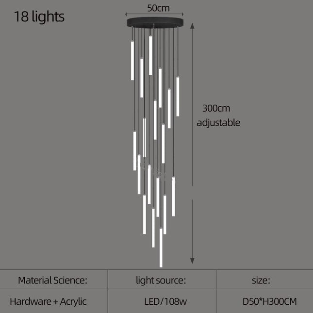 ChandelierDecor - Strip Cylinders Chandelier - Sleek & Modern Lighting