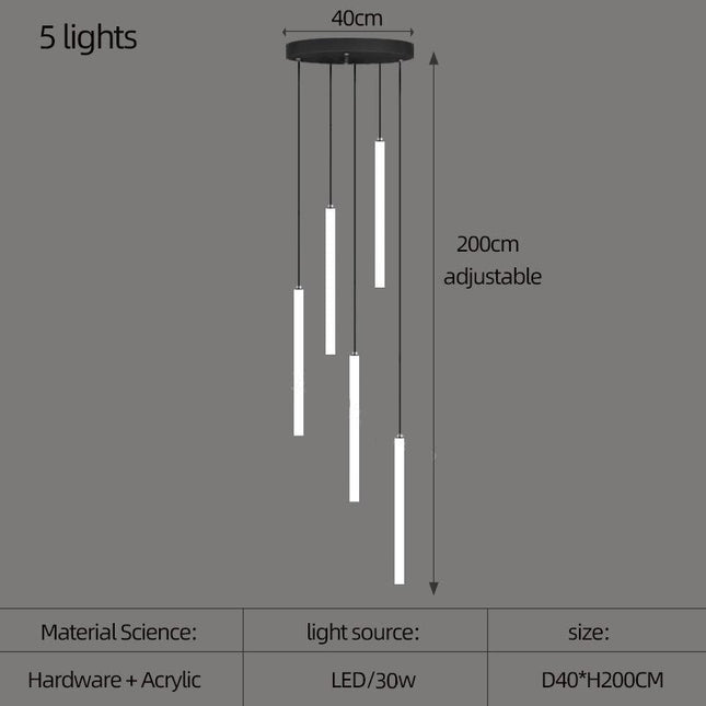ChandelierDecor - Strip Cylinders Chandelier - Sleek & Modern Lighting