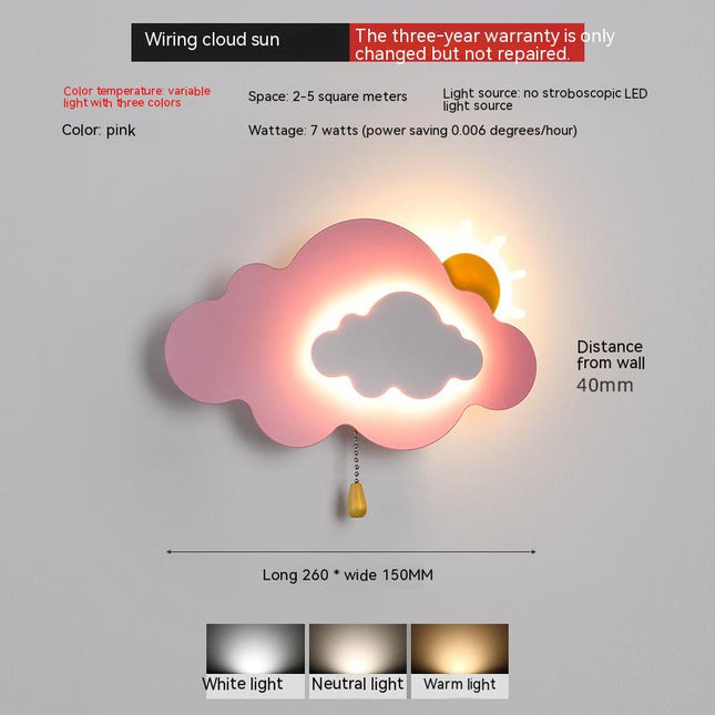 ChandelierDecor - Sun Cloud Night Light Wall Lamp for Kids Room
