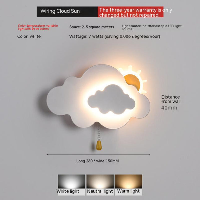 ChandelierDecor - Sun Cloud Night Light Wall Lamp for Kids Room