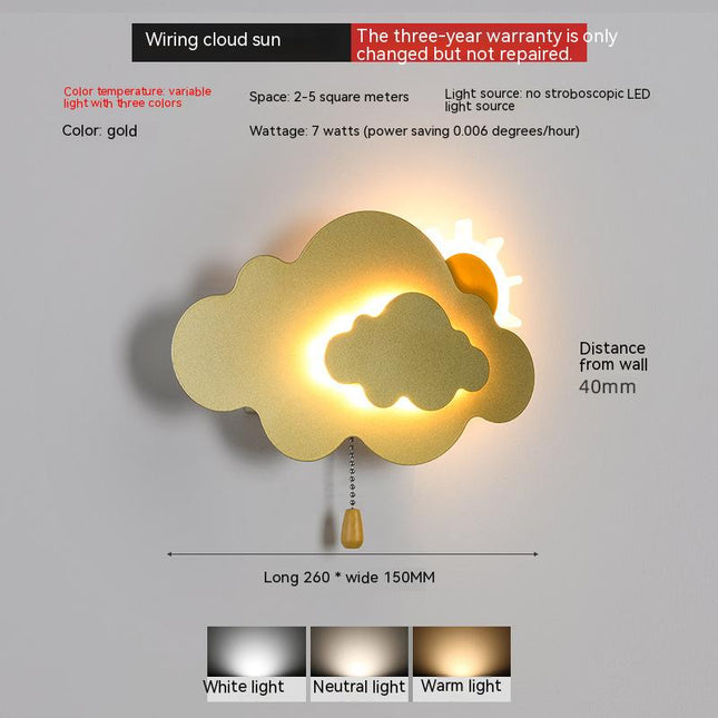 ChandelierDecor - Sun Cloud Night Light Wall Lamp for Kids Room