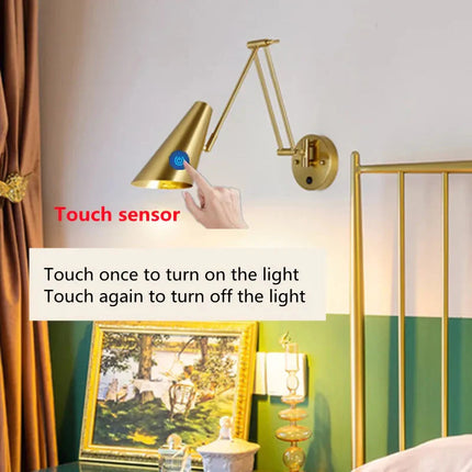 ChandelierDecor - Swing Long Arm Internal Touch Sensor Wall Lamp