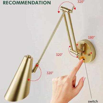 ChandelierDecor - Swing Long Arm Internal Touch Sensor Wall Lamp