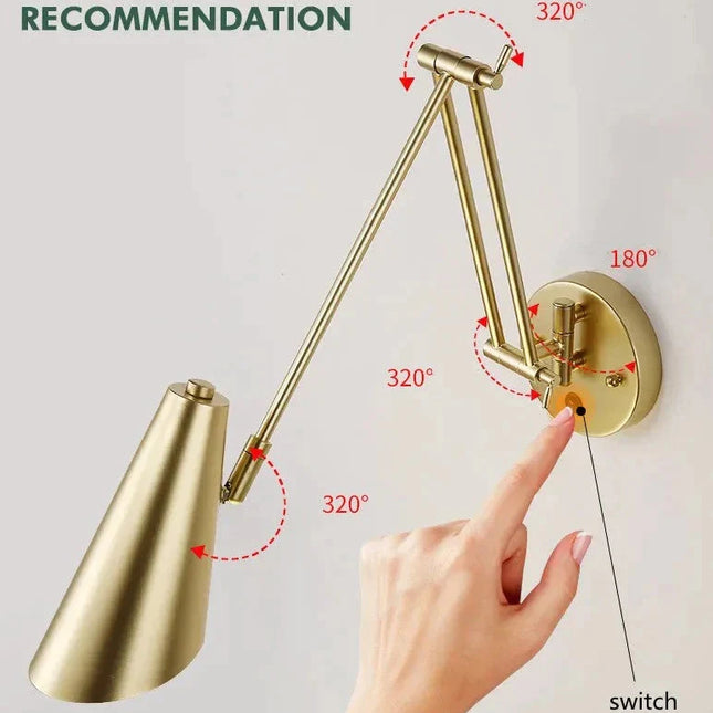 ChandelierDecor - Swing Long Arm Internal Touch Sensor Wall Lamp