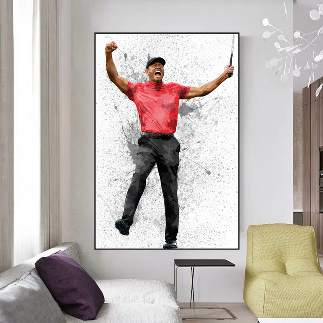 ChandelierDecor - Tiger woods Golf Champion Canvas Wall Art