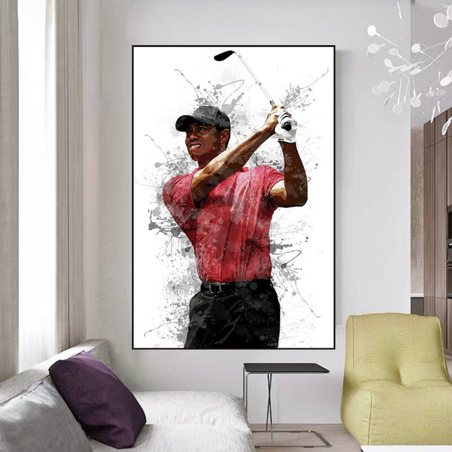 ChandelierDecor - Tiger woods Golf Champion Canvas Wall Art