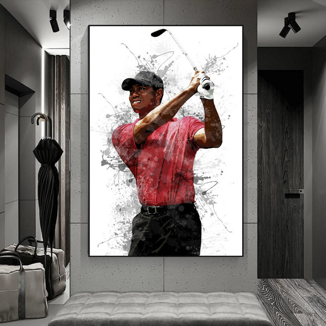 ChandelierDecor - Tiger woods Golf Champion Canvas Wall Art