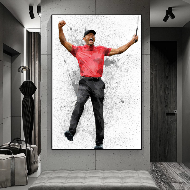 ChandelierDecor - Tiger woods Golf Champion Canvas Wall Art