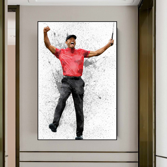 ChandelierDecor - Tiger woods Golf Champion Canvas Wall Art