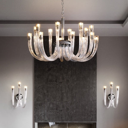 ChandelierDecor - U Shaped Glass Italian Lustre Art Pendant Chandelier