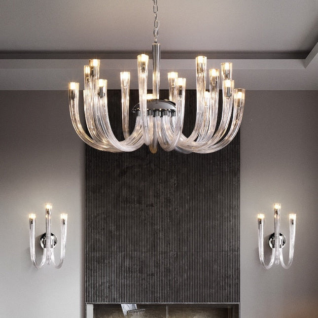 ChandelierDecor - U Shaped Glass Italian Lustre Art Pendant Chandelier