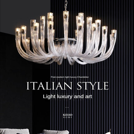 ChandelierDecor - U Shaped Glass Italian Lustre Art Pendant Chandelier
