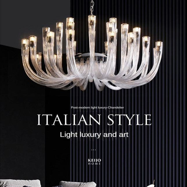 ChandelierDecor - U Shaped Glass Italian Lustre Art Pendant Chandelier