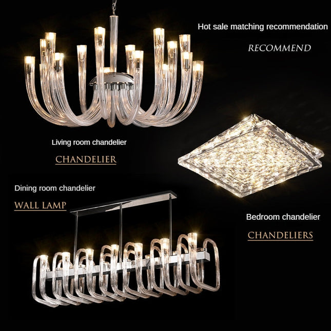 ChandelierDecor - U Shaped Glass Italian Lustre Art Pendant Chandelier