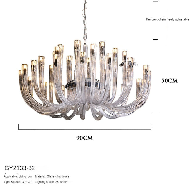 ChandelierDecor - U Shaped Glass Italian Lustre Art Pendant Chandelier