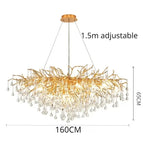 Longueur 160 cm / Corps de lampe doré / lumière chaude 3000k