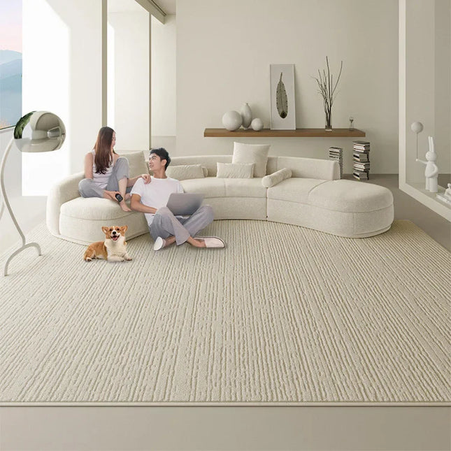 ChandelierDecor - Linear Lines 3D Diatom Silk Rugs for Living Room