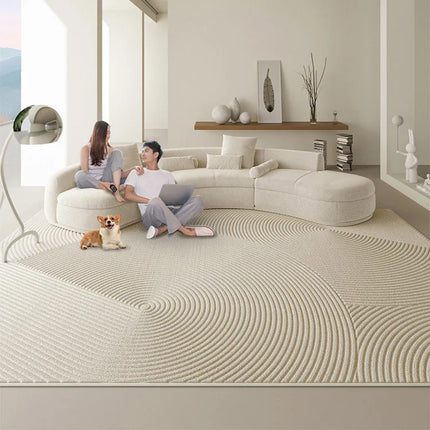 ChandelierDecor - Circle Dunes 3D Diatom Silk Rugs for Living Room