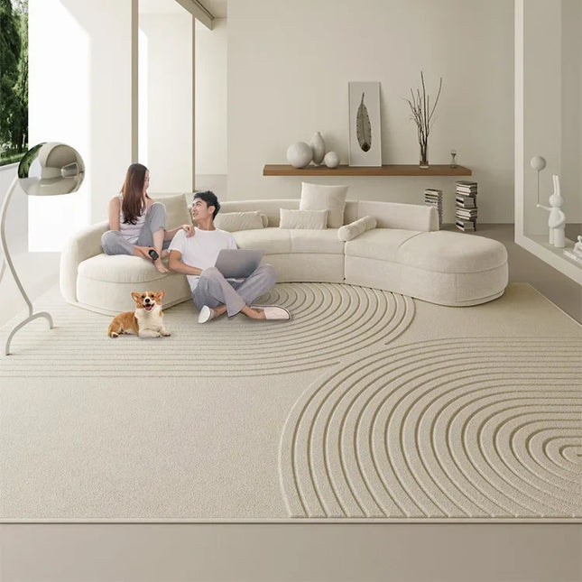 ChandelierDecor - Twin Ripples 3D Diatom Silk Rugs for Living Room