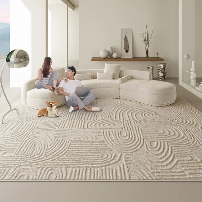 ChandelierDecor - Linear Gesture 3D Diatom Silk Rugs for Living Room