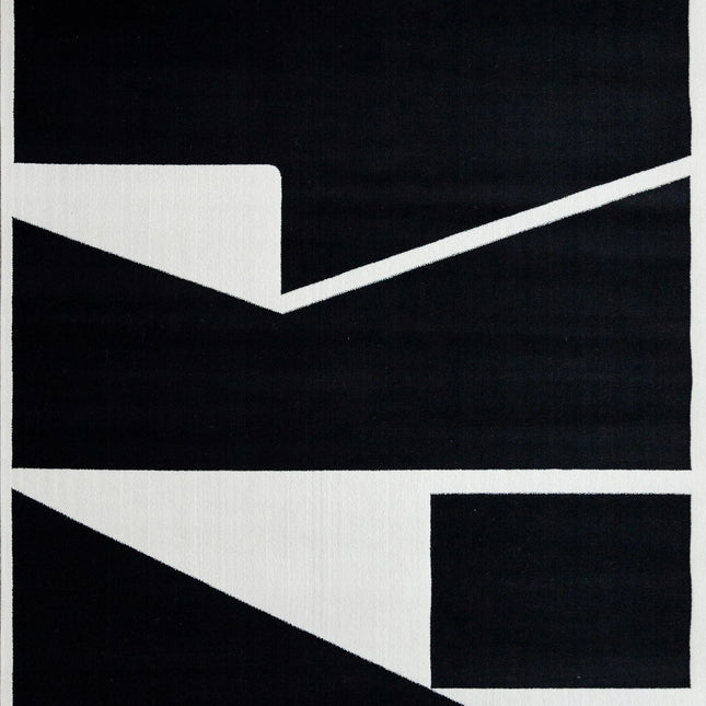 ChandelierDecor - Abstract Black & White High Pile Tufted Rug