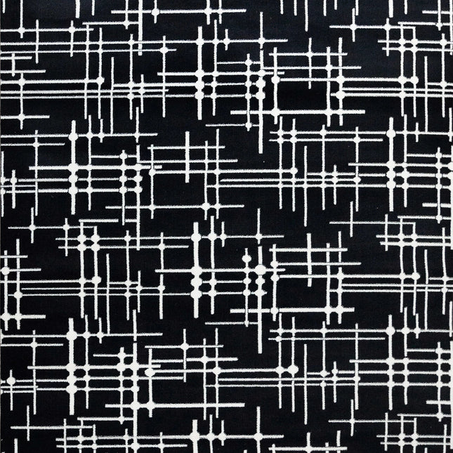 ChandelierDecor - Abstract Black & White High Pile Tufted Rug