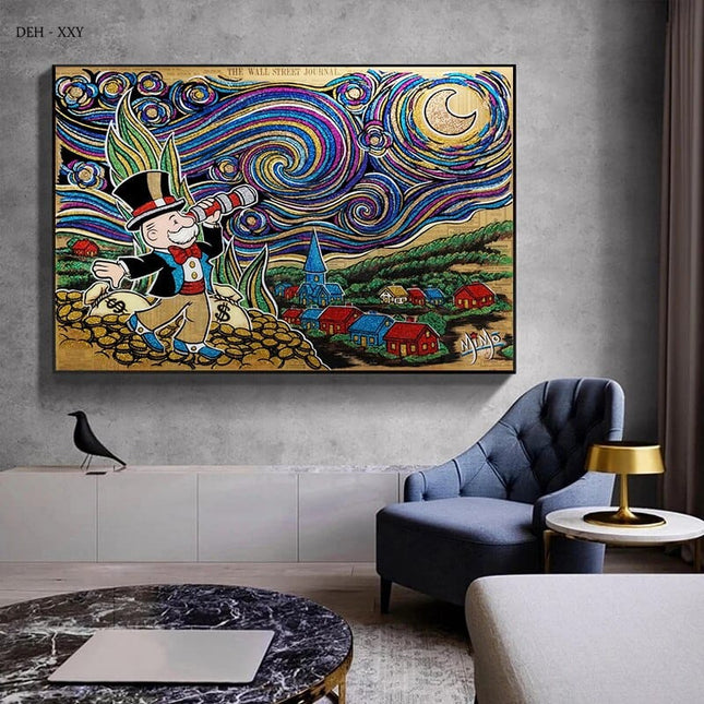 ChandelierDecor - Vintage Alec Monopoly and Richie Canvas Wall Art