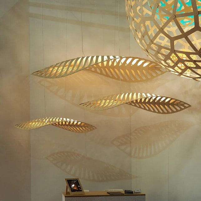 ChandelierDecor - Wabi Sabi Wood Art Fish Bone Pendant Chandelier