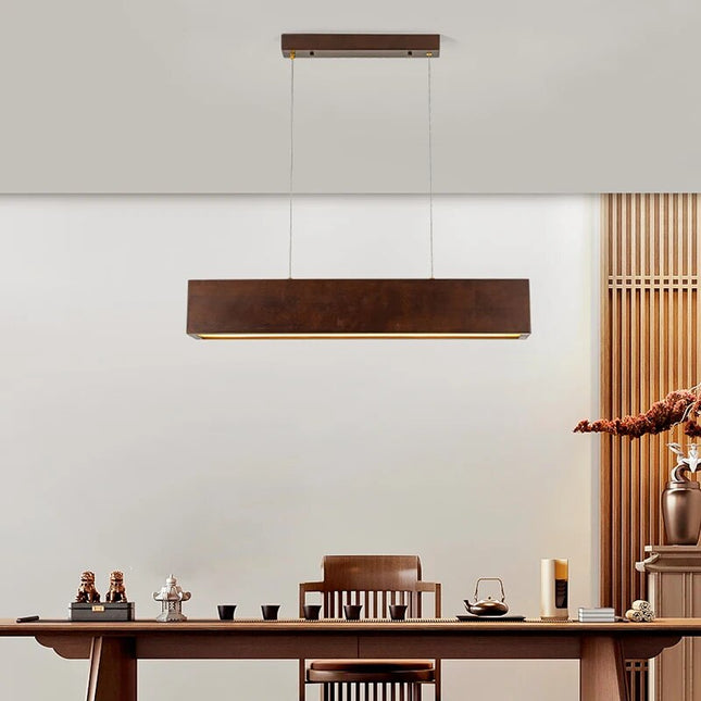 ChandelierDecor - Walnut Wood Rectangular Hanging Light