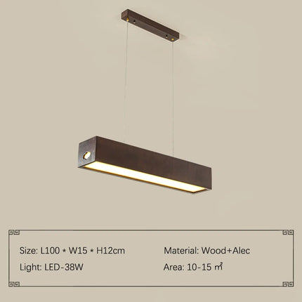 ChandelierDecor - Walnut Wood Rectangular Hanging Light