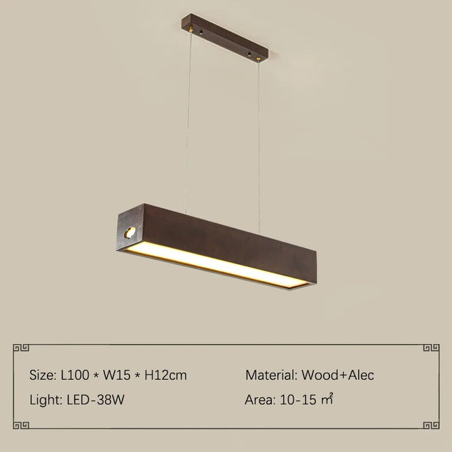ChandelierDecor - Walnut Wood Rectangular Hanging Light