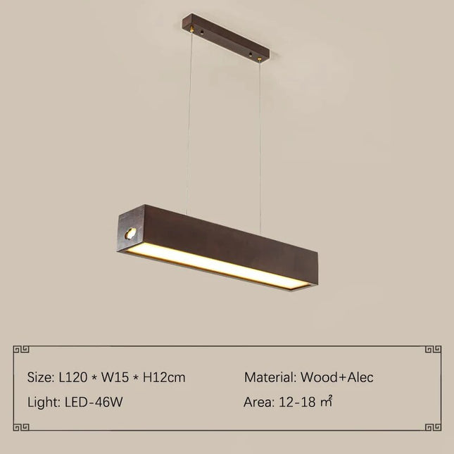 ChandelierDecor - Walnut Wood Rectangular Hanging Light