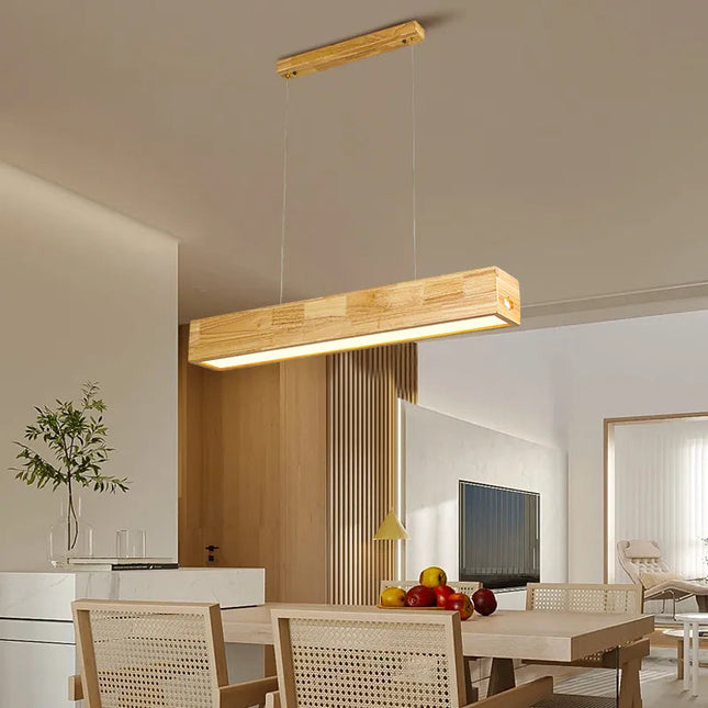 ChandelierDecor - Walnut Wood Rectangular Hanging Light