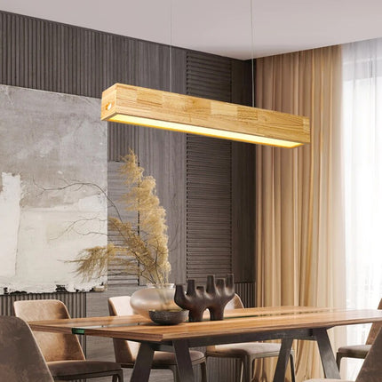 ChandelierDecor - Walnut Wood Rectangular Hanging Light