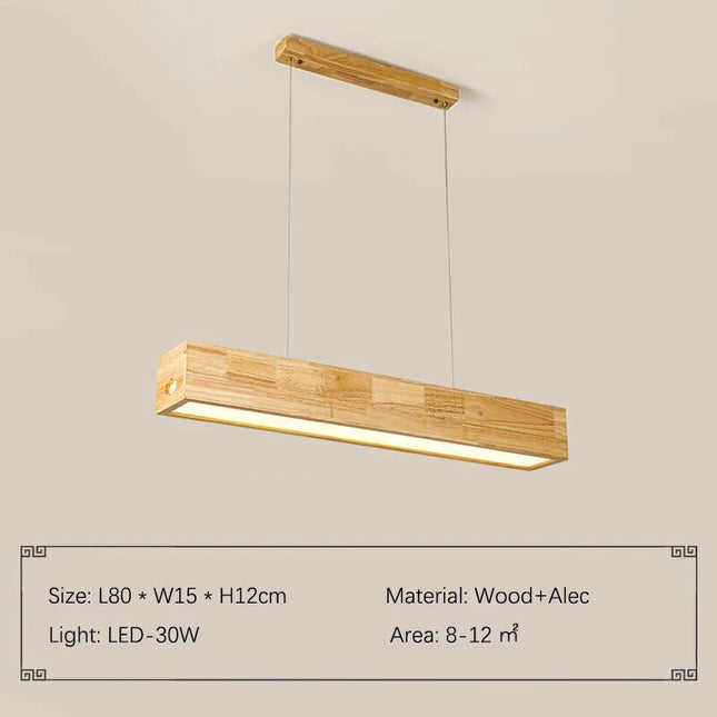 ChandelierDecor - Walnut Wood Rectangular Hanging Light