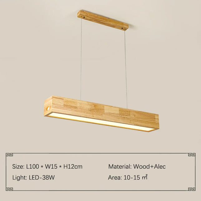 ChandelierDecor - Walnut Wood Rectangular Hanging Light