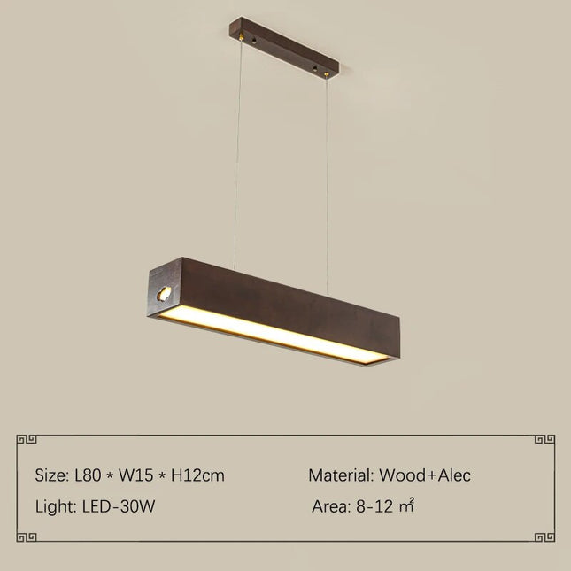 ChandelierDecor - Walnut Wood Rectangular Hanging Light