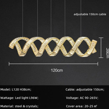 ChandelierDecor - Wave Crystal Pendant Light: Enhance Your Space