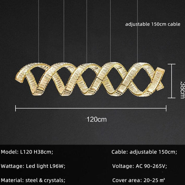 ChandelierDecor - Wave Crystal Pendant Light: Enhance Your Space