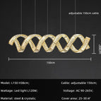 2 ondes Longueur 150cm 120W / Corps en or / Lumière chaude 3200K