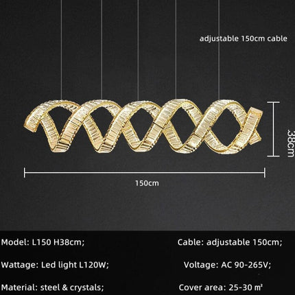 ChandelierDecor - Wave Crystal Pendant Light: Enhance Your Space