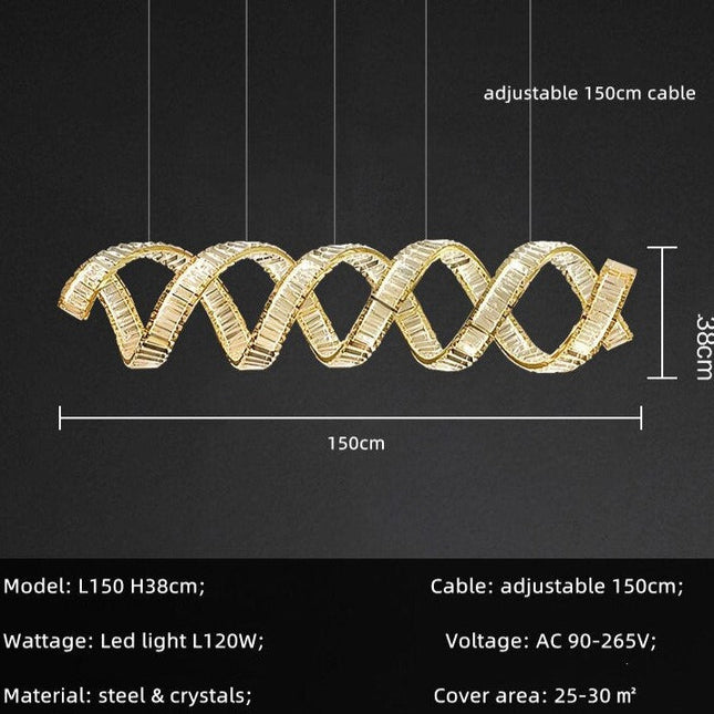 ChandelierDecor - Wave Crystal Pendant Light: Enhance Your Space