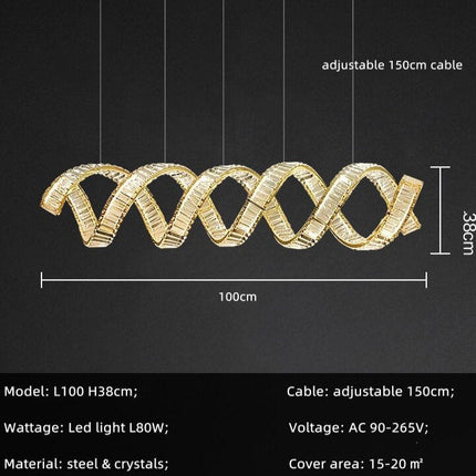 ChandelierDecor - Wave Crystal Pendant Light: Enhance Your Space