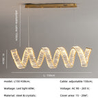 1 vague Longueur 150cm 60W / Corps en or / Lumière chaude 3200K
