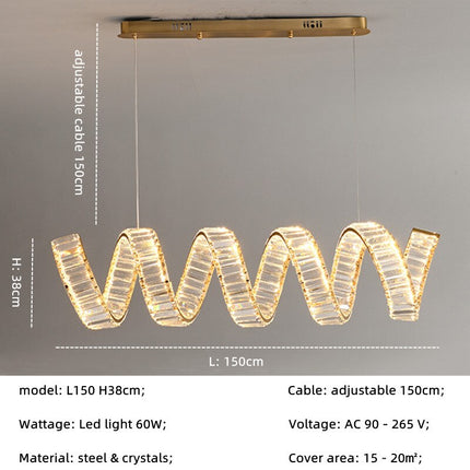 ChandelierDecor - Wave Crystal Pendant Light: Enhance Your Space