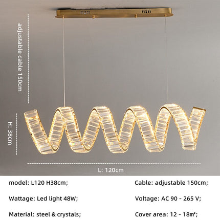 ChandelierDecor - Wave Crystal Pendant Light: Enhance Your Space