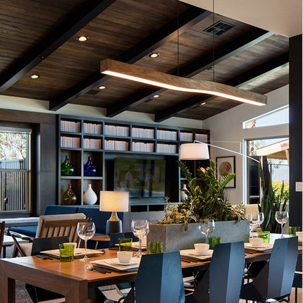 ChandelierDecor - Wave Light: Wooden Wave Bar Hanging Light for Kitchen