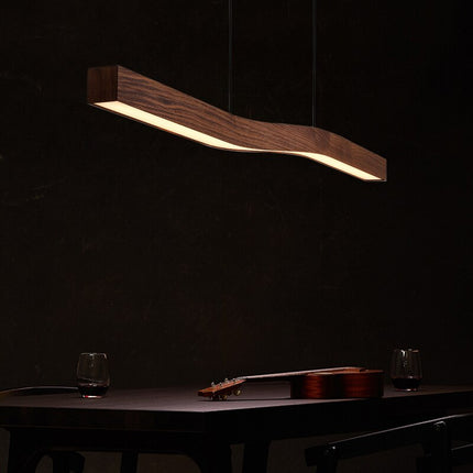 ChandelierDecor - Wave Light: Wooden Wave Bar Hanging Light for Kitchen