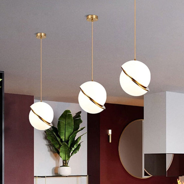 ChandelierDecor - White Glass Ball Bubble LED Pendant Lights - Modern Style