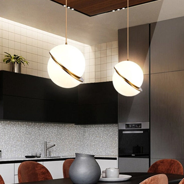 ChandelierDecor - White Glass Ball Bubble LED Pendant Lights - Modern Style